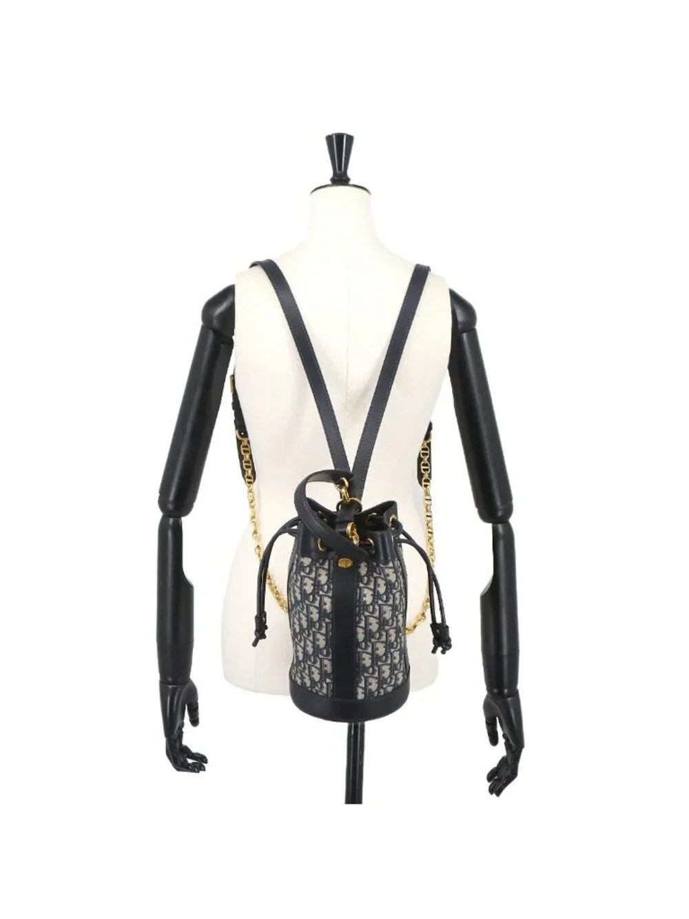 Dior Oblique Backpack Canvas Leather Navy